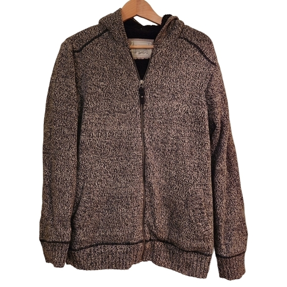 WindRiver  Zip-up gray black hooded long sleeve thick warm cozy sweater - Picture 1 of 10